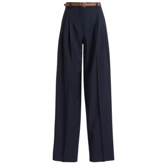 Max Mara Wide Trousers, female, Blue, Size: 2XS Mstbacio Trousers