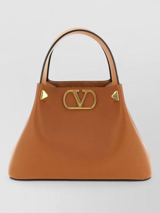 Valentino Garavani carmel leather vlogo signature shoulder bag