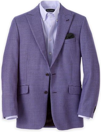 Paul Fredrick Wool Houndstooth Single Breasted Peak Lapel Sport Coat