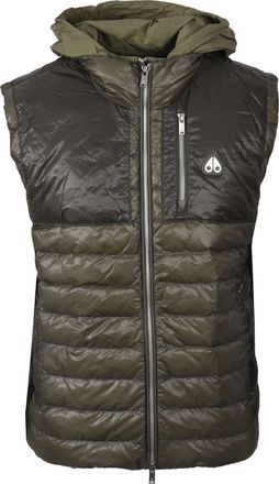 Moose Knuckles Mens CLOUD WALKER GILET ARTICHOKE - Green Cotton - Size X-Large