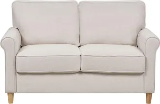 Beliani Beliani - Divano A 2 Posti In Tessuto Beige Chiaro Struttura In Legno Molle Insacchettate Ronneby
