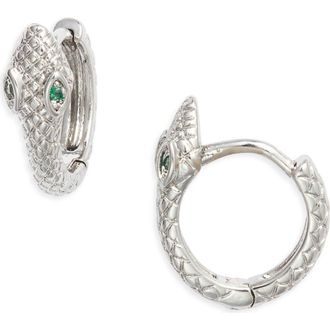 CHILD OF WILD Zephyr Snake Huggie Hoop Earrings in Silver at Nordstrom