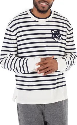 Maison Kitsuné Striped Fox Head Intarsia Jumper, Size Medium