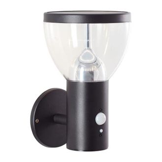Brilliant Aplique Exterior Tulip - Led Y Solar - Detector De Movimiento - Acero Inoxidable Y Pl&aacute;stico - 4 W - Negro