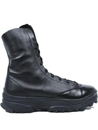 Yohji Yamamoto lace-up chunky sole boots - Black