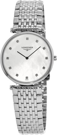 Longines La Grande Classique Quartz Mother of Pearl Dial Diamond Stainless Steel Womens Watch L4.709.4.88.6