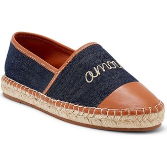 Cinq &agrave; Sept Jenna Denim Espadrille in Indigo/cognac at Nordstrom Rack, Size 10Us / 40Eu