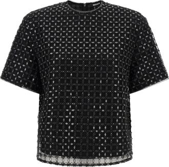Rotate T-shirt con paillettes - Nero