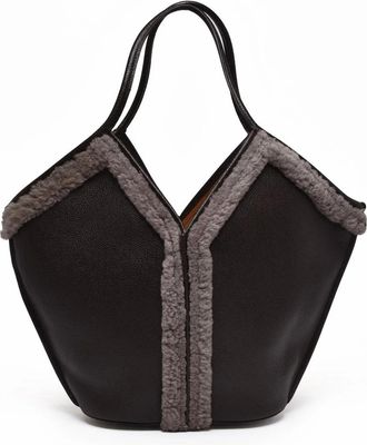 Hereu Brown Leather Shopper Bag