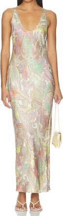 L'agence Akiya Tank Dress In Green Multi Cluster Paisley