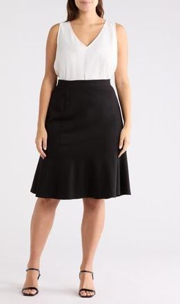 Kasper Flounce Hem Pull-On Skirt in Black at Nordstrom Rack, Size 2 X