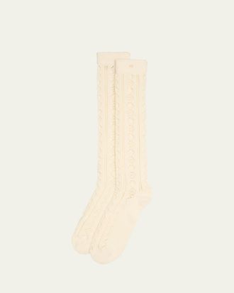 Valentino Garavani Mens VLogo Cotton Knit Over-Calf Socks