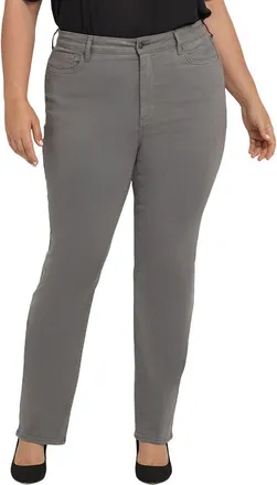NYDJ Nydj Plus Marilyn High-Rise Lunar Stone Straight Leg Jean