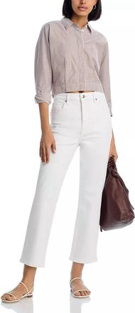 Frame Denim Ruler Crop Jeans In White