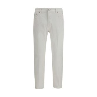 Pantaloni Torino Witte Katoenen Tapered Jeans