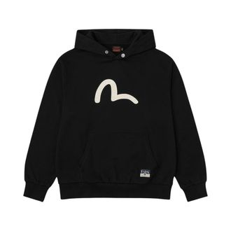Evisu Sudadera con capucha y estampado de gaviota de corte relajado - Sweatshirts & Hoodies - Hombre - Negro - M