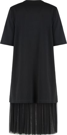 Moncler Womens Cotton And Tulle Dress Black