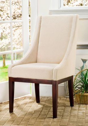 Safavieh Cr&egrave;me Fabric Sloping Armchair