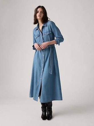 Levi's Quincey Long Sleeve Maxi Dress - Womens - 2XS - Blue