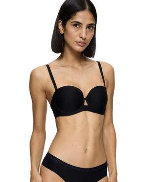 Triumph Balconette-BH TRIUMPH Pure Micro, Damen, Gr. 70, Cup D, schwarz, Single Jersey, Obermaterial: 47% Polyamid, 36% Polyester, 17% Elasthan, clean, unifar