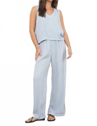 La Made Kalani Breezy Wide-Leg Pant In Washed Indigo