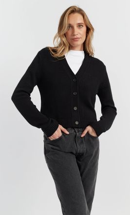 Chinti and Parker Black Pure Cashmere Cardigan