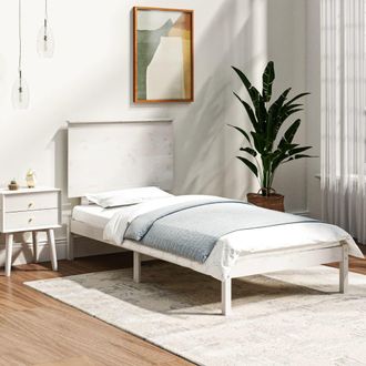 vidaXL Estructura De Cama Individual Madera Maciza Blanco 90x190 Cm Vidaxl