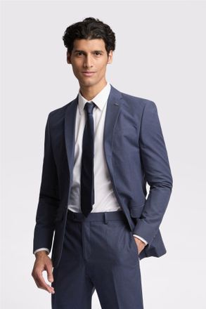 Ted Baker Mens Single Breasted Long Sleeve Two Button Slim Fit Suit Jacket in Blue Linen - Size 50 (Chest)