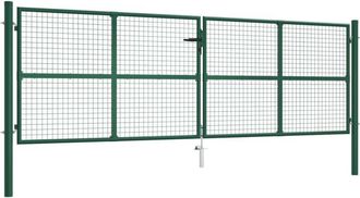 vidaXL Vidaxl - Puerta De Malla De Jard&iacute;n Acero Verde 390x125 Cm