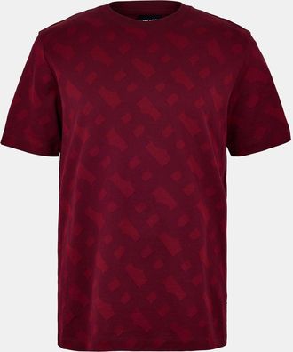 HUGO BOSS Mens Crew Neck Short Sleeve Regular Fit T-Shirt in Dark Red - Size X-Large