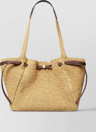 Tory Burch romy straw tote bag open top