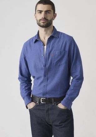 Levi's Jeanshemd LEVIS SUNSET 1 POCKET STANDARD, Damen, Gr. XXL, N-Gr, sunshine blau cotton linen, Web, Obermaterial: 43% Leinen, 34% Viskose, 23% Baumwolle,