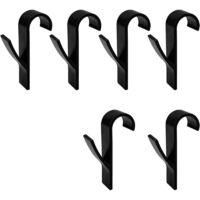 OEM Ganchos Para Radiador, Ganchos Para Toallas De Ba&ntilde;o, Soporte Para Toallas, 6 Ganchos Para Ba&ntilde;era (negro), 9,6 Cm - Crezuo