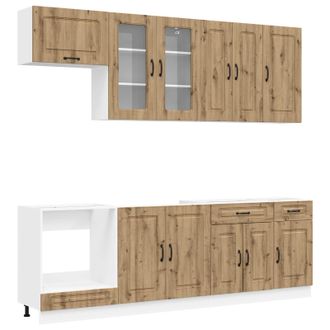 vidaXL Unidad De Cocina Kalmar 8 Uds. Roble Artisan Vidaxl