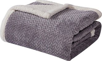 Luxury Home Braided Reversible Sherpa Throw Blanket