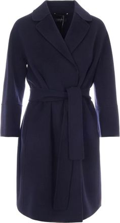 Max Mara Arona Jas - Dames - Jas met riem - Blauw - 2XS - Wol - Jassen