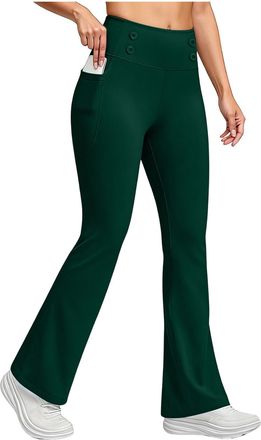 Generic Thermal Leggings Women Fleece Lined Womens Fleece Lined Leggings UK High Waisted Thermal Flared Legging Casual Soft Stretchy Pants Thick Plush Trouser