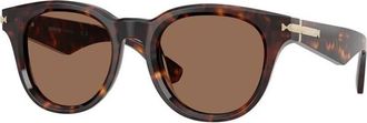Burberry Dark Brown Round Mens Sunglasses BE4439F 300273 51