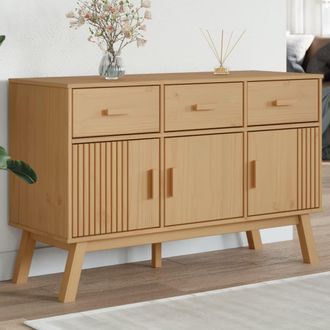 vidaXL Aparador Olden Madera Maciza De Pino Marr&oacute;n 114x43x73,5 Cm Vidaxl