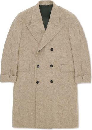 Fortela Bogart Breasted Herringbone Coat in Beige at Nordstrom, Size 46 Eu