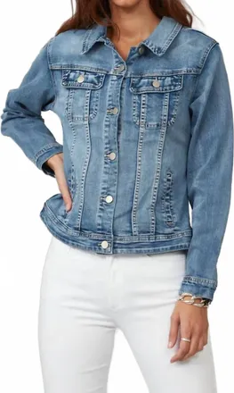 Lola Jeans Gabriella Classic Denim Jacket In Light Blue Distressed
