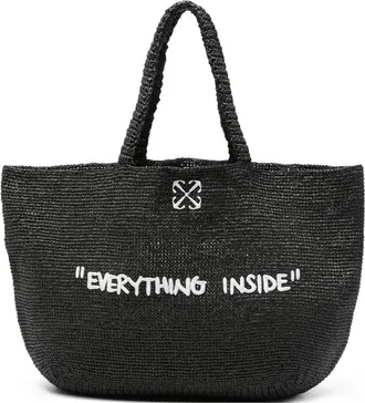 Off-white Jitney Woven-design Tote Bag