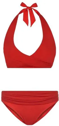 Heidi Klein Heidi Klein Shape + Drape Red Bikini Size S