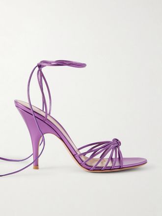 Gianvito Rossi Sandali In Pelle Metallizzata 85 - Viola