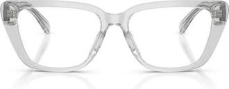 Emporio Armani 54mm Cat Eye Optical Glasses in Shiny Crystal /Demo Lens at Nordstrom
