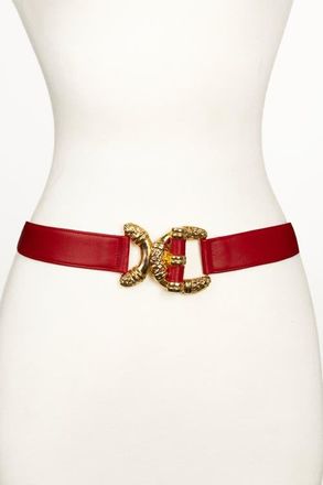 Raina Viper D Link Buckle Leather Belt in Red at Nordstrom, Size Medium