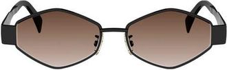 Celine Triomphe 54mm Geometric Sunglasses in Shiny Black /Gradient Brown at Nordstrom