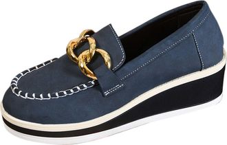 Generic Blue Ladies Casual Pumps with Suede Design Round Toe and Low Heels for Outdoor Activities 2025 Comfortable