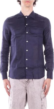 Tagliatore Rowan Shirt - Heren - Casual Overhemden - Blauw - S - Linnen - Overhemden
