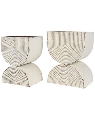 Mercana Set Of 2 Medina Tall Metal Planters